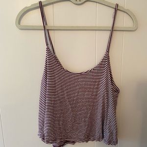 Brandy Melville Maroon striped crop top